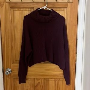 Women’s Maroon Turtleneck Sweater